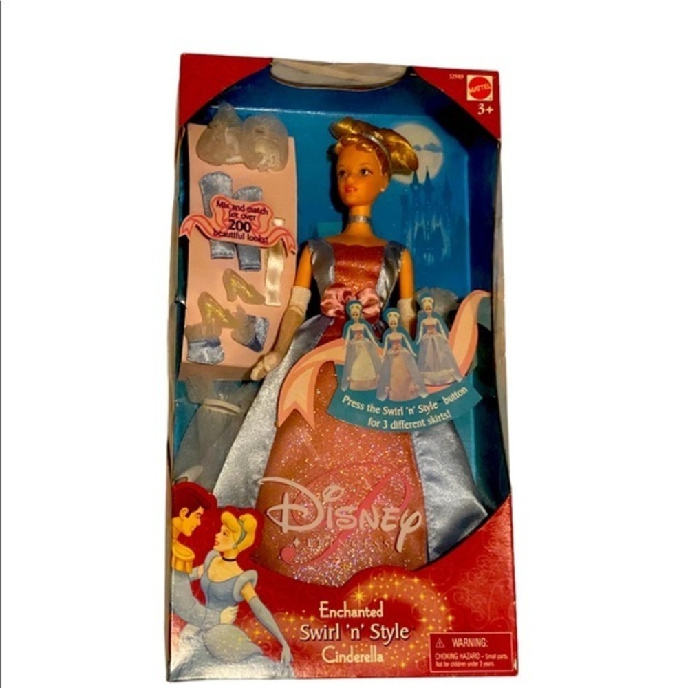 Disney Princess Enchanted Swirl 'n' Style Cinderella Barbie Doll 2001 52989 NRFB